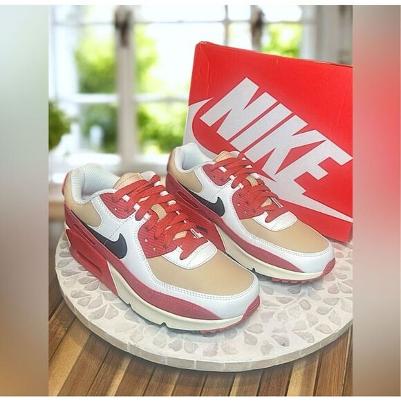 Nike Air Max 90 LTR Leather Sneakers in Limited  “Red Clay”  New In Box - Picture 5 of 13